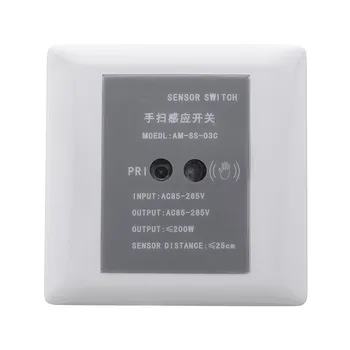 

AC85-265V 200W Hand Wave ON OFF Sensor Light Switch for Kitchen Bathroom Indoor Use