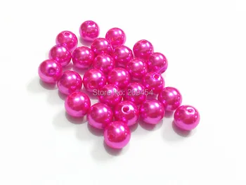 

(Choose Size First) 6mm/8mm/10mm/12mm/14mm/16mm/18mm/20mm/23mm/25mm/Hotpink Acrylic Imitation Pearl Beads