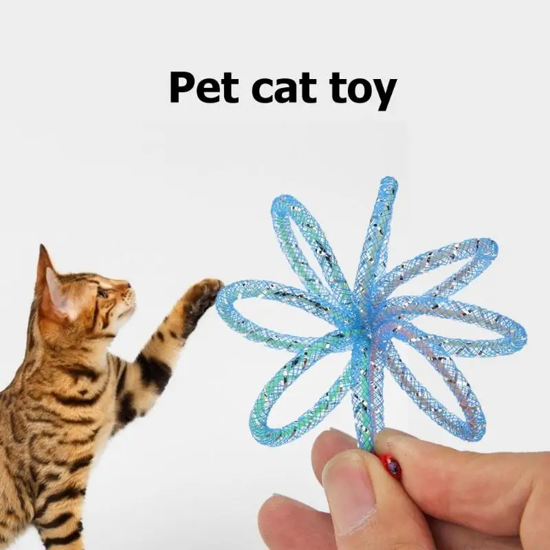 6pcs Funny Pet Cat Flexible Spring Toy Kitten Interactive Toys Color Random for Small and Medium-Sized Cats Dogs to Play