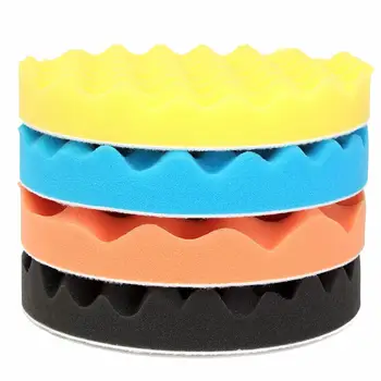 

4Pcs 7''/180mm Sponge Polishing Buffer Pad Waffle Foam Tool Kit For Car Polisher