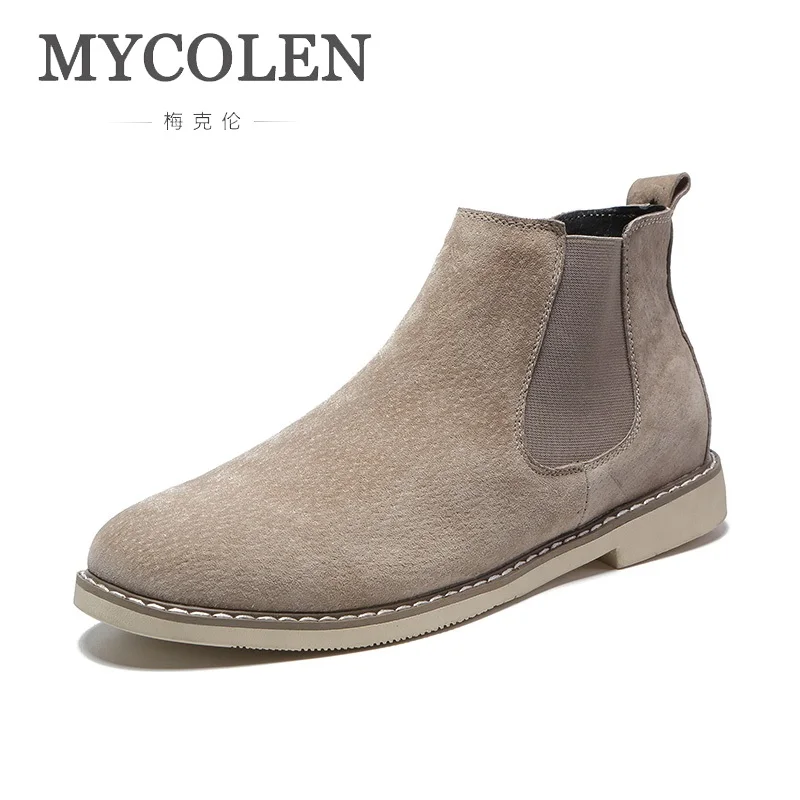 

MYCOLEN Luxury Brand Men Boots Handmade Top Quality Handsome Comfortable Retro Pig Suede Autumn Winter Chelsea Boots Men Shoes