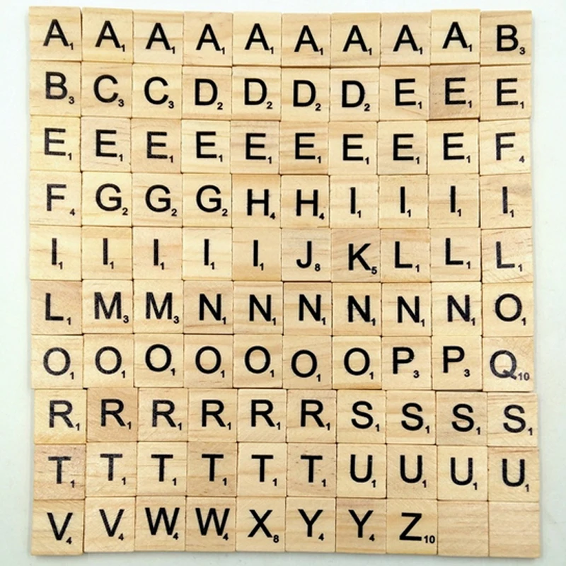 

(100pcs/lot) Alphabet Wooden collections Wood piece Early Teaching Puzzle letters Wood veneer
