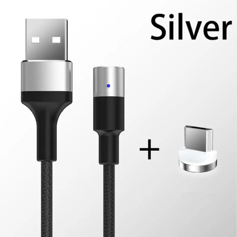 JUSFYU 3A Магнитный кабель для быстрой зарядки Micro usb type C зарядное устройство для iPhone XS X XR 8 7 samsung S10 S9 магнит Android телефонный кабель - Тип штекера: 1Cable 1 Plug Silver