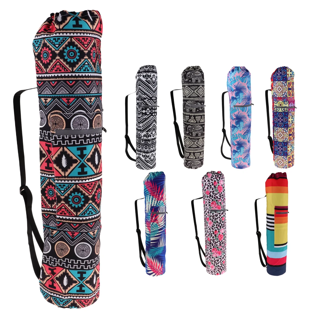 

Canvas Yoga Pilates Mat Bag Carrier Exercise Workout Pad Drawstring Bags Backpack Sports Fitness Gymnastics Mat Case