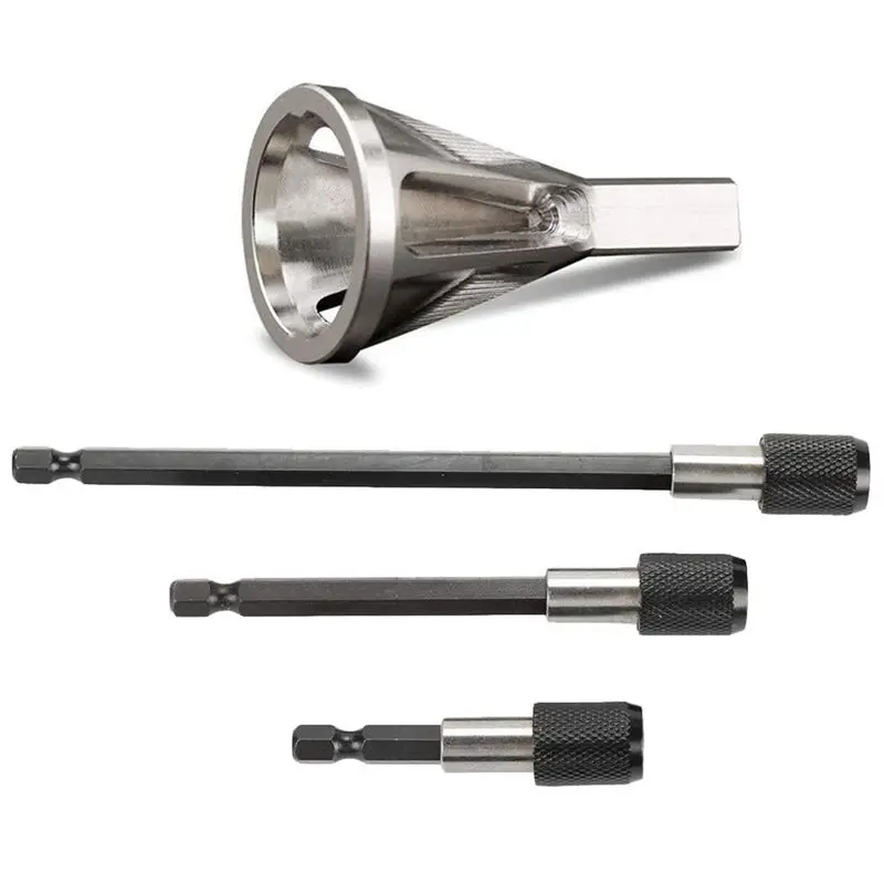 

Deburring Drill Bit, Stainless Steel Deburring Tool, External Chamfer Drill Bit Remove Burr Fits Size 8-32 Bolts, 1/4 Inch Hex