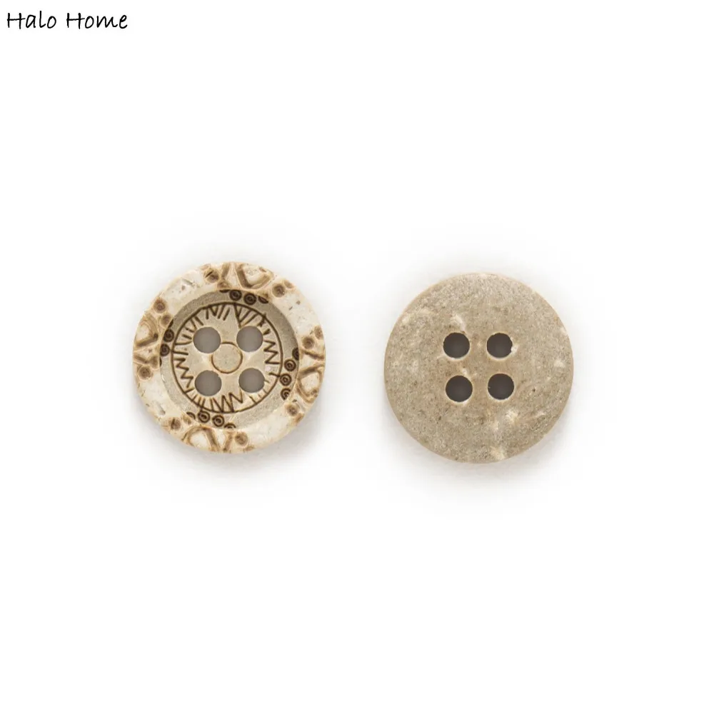 30pcs Coconut Buttons Pattern Gift Sewing Scrapbooking Clothing Decor 13mm