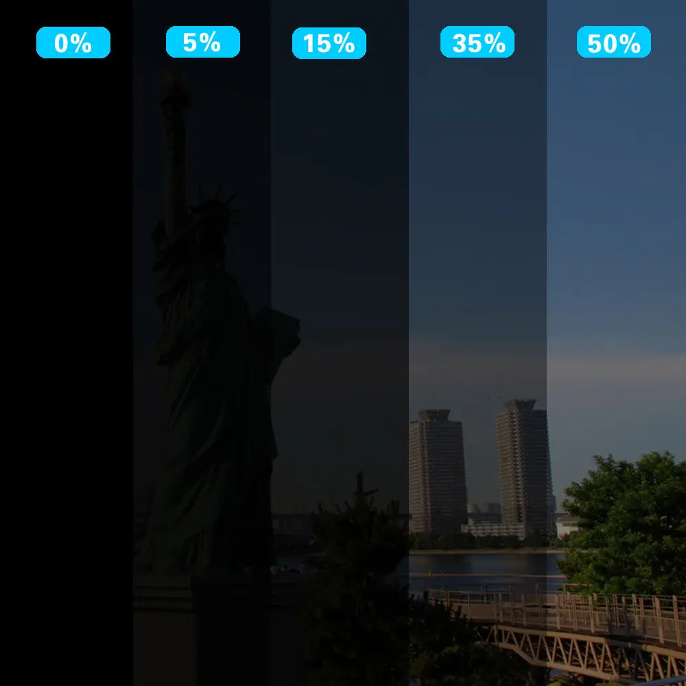 Горячая 50x500 см темно-черный Автомобильный оконный Оттенок пленка стекло VLT 5% 2PLY Авто Дом коммерческий Декоративный Солнечный тонировочные пленки