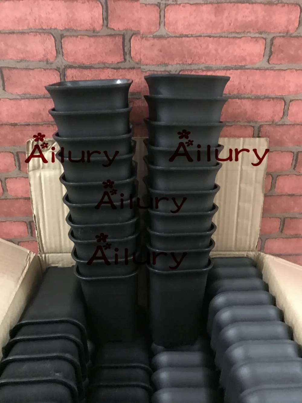 

10pcs/lot,Thick square flower pots,multi-meat deep root plants, potted green plants pots,High waist black frosted