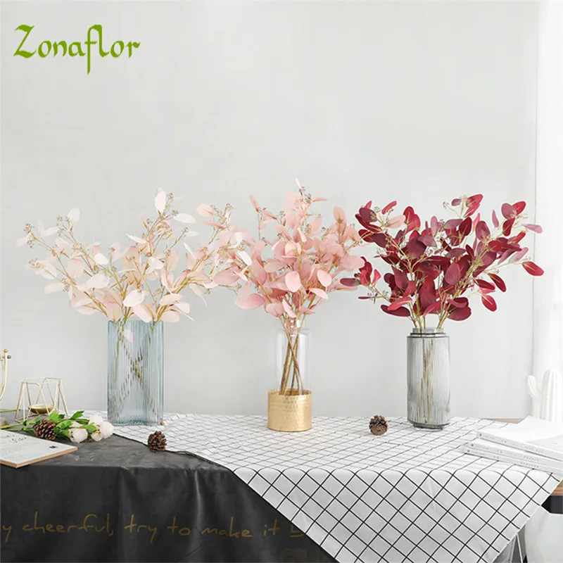 

Zonaflor Artificial Eucalyptus Leaves 1PC 72CM Silk Bride Marriage Plant Party Wedding Decoration Fake Flower For Home Decor