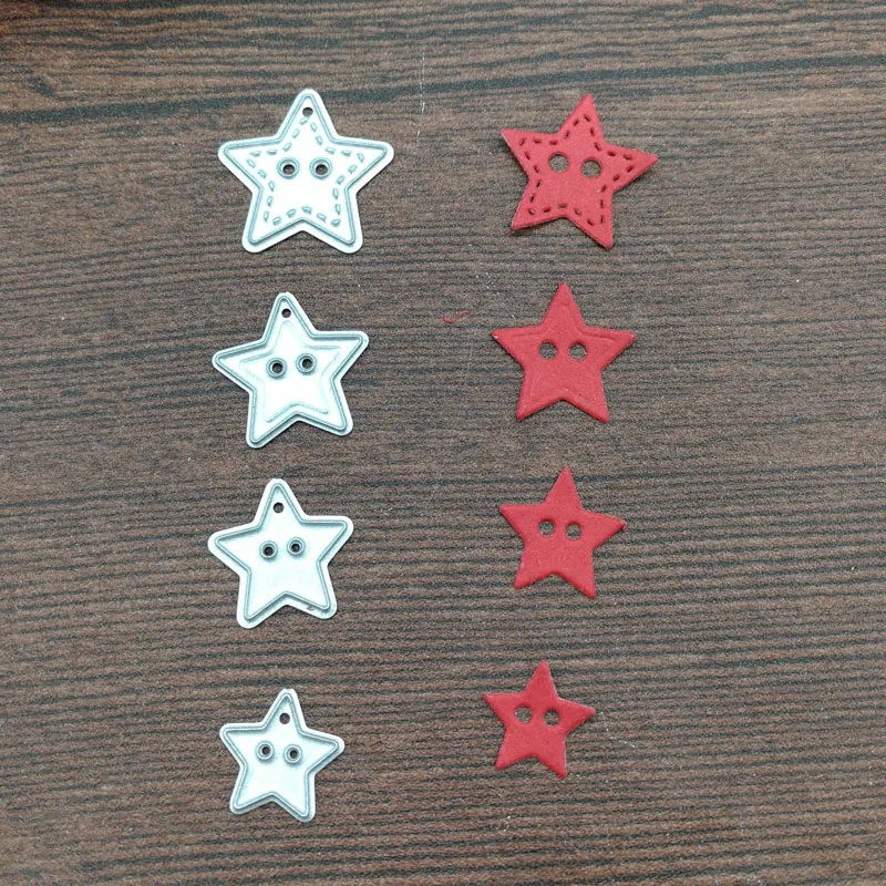 

4pcs Star Button Metal Cutting Dies Stencil Scrapbooking Photo Album Card Paper Embossing Craft DIY