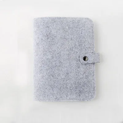 Light Gray A5 A6 Блокнот из войлочной ткани, блокнот с отрывным листом, бумажный планировщик, внутренние страницы, кольца, канцелярские принадлежности, Подарочный журнал путешественника - Цвет: Light Gray