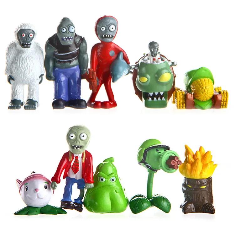 

High quality ! 10Pcs/Lot Plants vs Zombies Toy 3-7cm PVZ Collection Plant Zombine Figure Toys Gift For Children