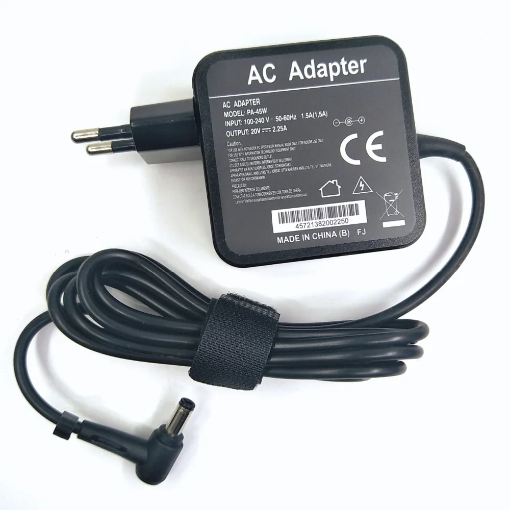 EU Plug 20V 2.25A 45W 5.5*2.5mm AC Laptop Charger For Lenovo Laptop Ideapad 100-14IBY 100-14IBD Notebook Adapter For Lenovo
