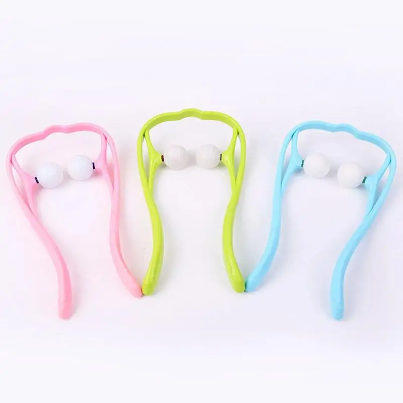 Koop Dropshipping Plastic Druk Punt Therapie Nek Massageador Massagem 3 Kleuren Hals Massager voor Nek Schouder Trigger Punt