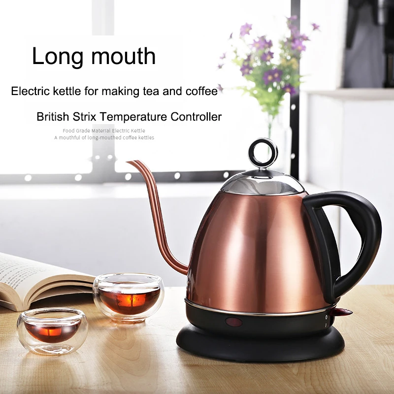 Гусиная шея чайник электрический чайник Регулируемая термоизоляция нержавеющая сталь капельного кофе чай ЕС чайник