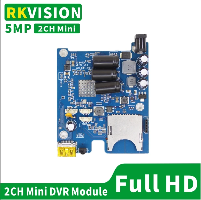 2ch Мини DVR CCTV DVR модуль CVBS/AHD 5.0MP 1080P видео плата SD карта в реальном времени Запись 1080P HD