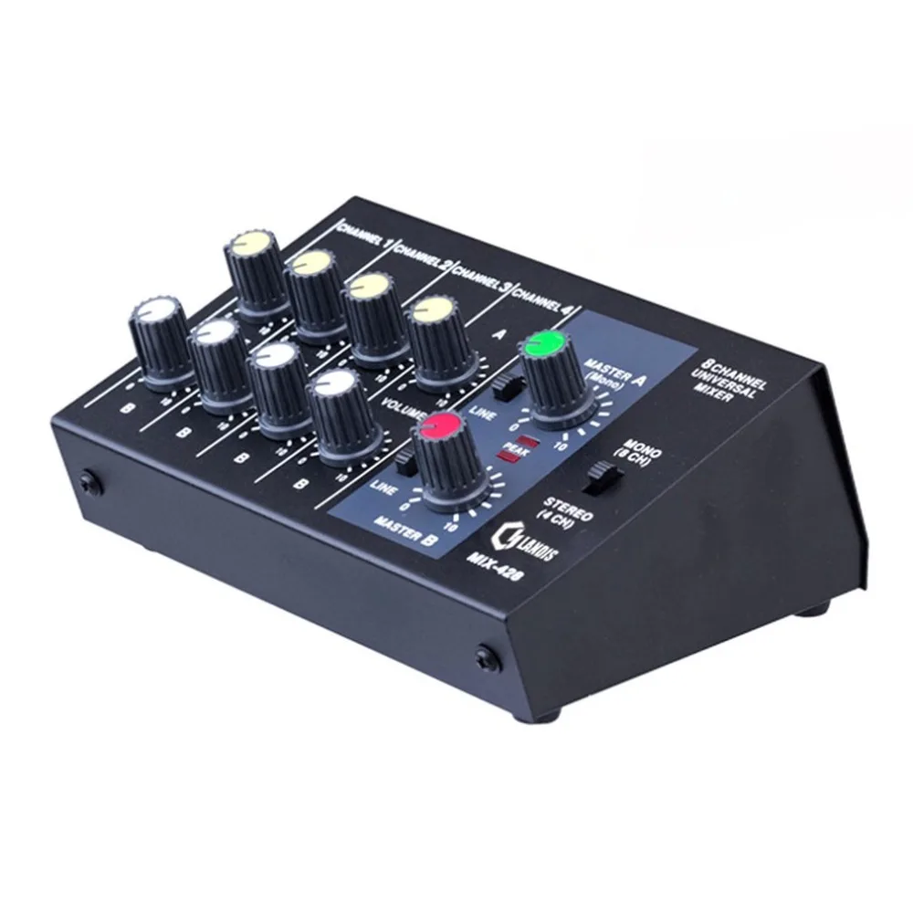 

4/8-channel mini mixer 4-channel line mixer reverberant audio mixer control the input level of each channel