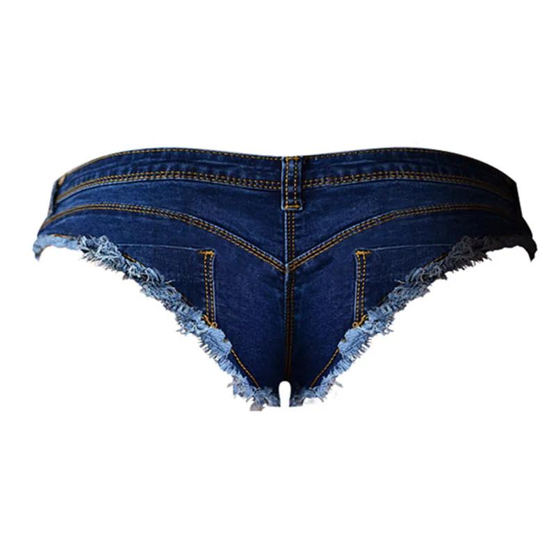 Women's Sexy super denim shorts 2019 Summer denim cotton G string ...