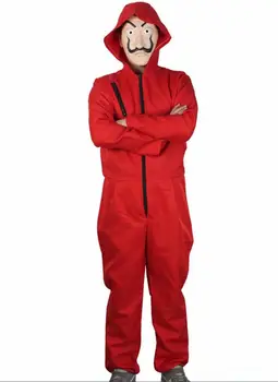 

Salvador Dali Movie Costume Money Heist The House of cards La Casa De Papel Cosplay Halloween Party Costumes with Face Mask