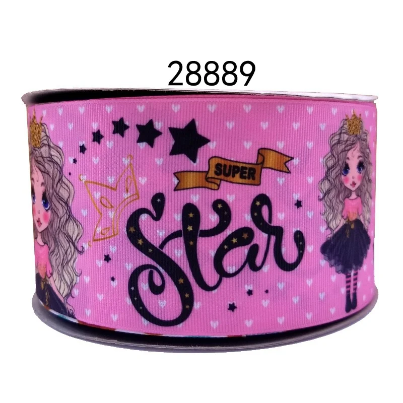 28889 50 ярдов мультфильм напечатанный grosgrain ленты 20290 - Цвет: 28889