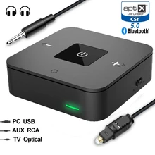 Bluetooth 5.0 CSR8670 Aptx Low Latency Aux 3.5mm RCA SPDIF Optical TV Audio Transmitter Receiver Wireless Music Adapter for TV