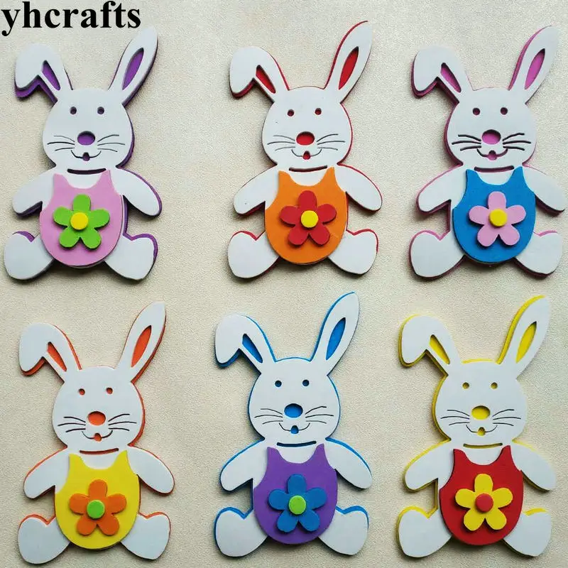 

6PCS/LOT,3D colorful rabbit ladybug butterfly Bird Crab Fish Mermaid Snail EVA foam shape without stickers Kids room ornament