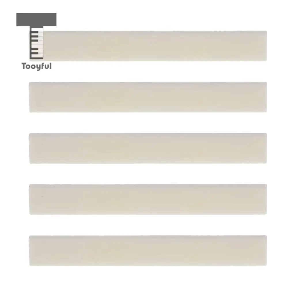 Tooyful 5pcs 80mm Ivory Cattle Bone Portable Replacement Bone Bridge Saddle Uncut Blank for Handmade Guitar Parts & Accessories