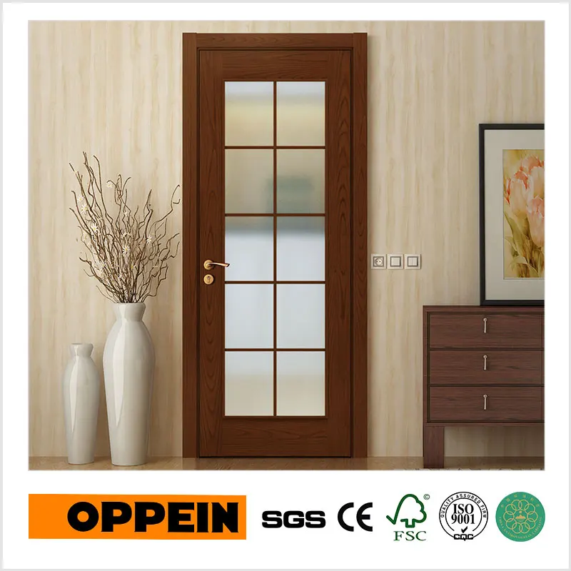 Oppein Single Brown Interior Door with Glass (YDA024D)interior doors