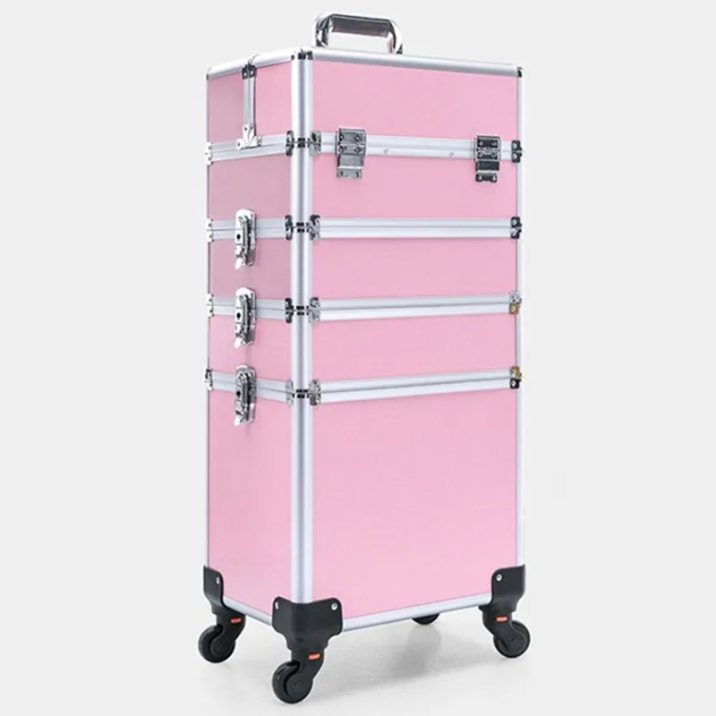 BrandAluminumframeprofessiontravelTrolleyMakeupBoxBeautyCase