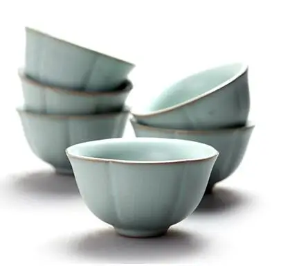 6 комплектов/китайские керамические чашки с рисунком рыб синий и белый кунг-фу чайник маленький фарфоровый чайный чаша чайный набор аксессуары для напитков - Цвет: 6pcs 40ml