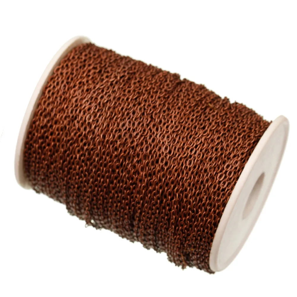 100m/lot Antique Copper Link Cable Jewelry Chains Findings for Necklace