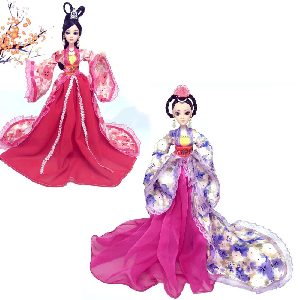 

NK One Set Sinicism Kimono Doll Dress Fairy Princess Moroccan Clothes Royal Court Beautiful Long Trailing Dress For Barbie Doll