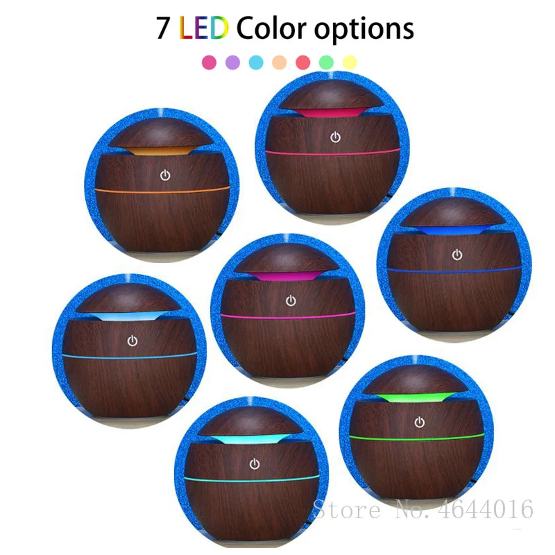 Jual Usb Aroma Minyak Esensial Diffuser Ultrasonic Cool Mist Humidifier Air Purifier 7 Warna Perubahan LED Lampu Malam untuk Kantor Rumah