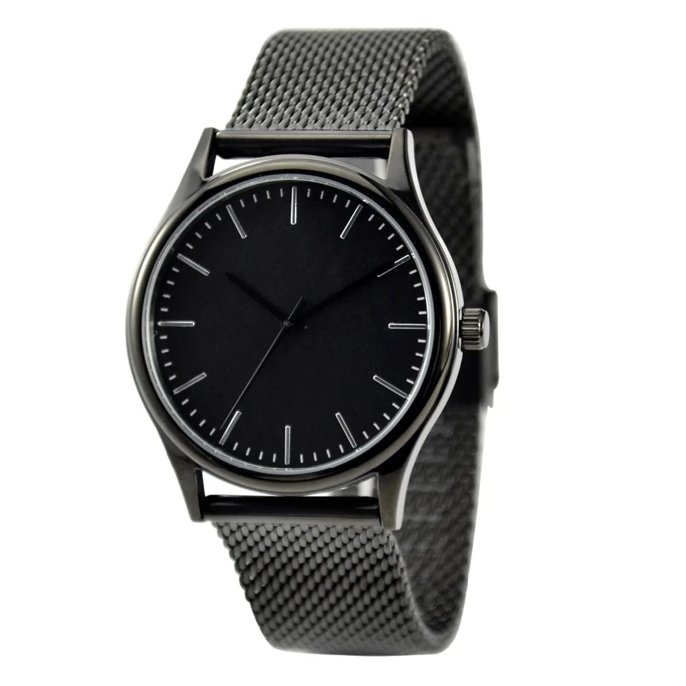 black metal band watches