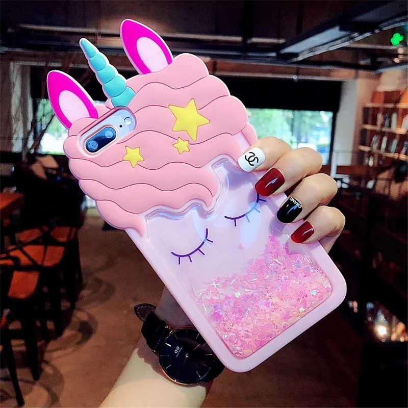 3D Silicon QuickSand Kỳ Lân Hoạt Hình Mềm Mại Dành Cho iPhone 5 5S SE 5C 6 6S 7 Plus 8 plus X XS Max XR Dành Cho iPhone XS Max IP11 wildflower phone cases