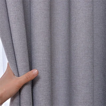 NORNE New Fabric Solid Color Faux Linen Blackout Curtains for Living Room Modern Bedroom Window Curtains Kitchen Curtains Blinds 