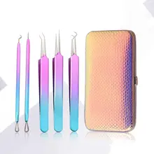 5Pcs Stainless Steel Blackhead Remover Tool Kit Professional Blackhead Acne Comedone Pimple Blemish Extractor Beauty Tool