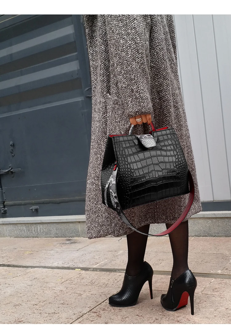 Leather Lady Alligator Handbags Designer Women Messenger Totes Bag Large Capacity Serpentine Shoulder Crossbody Bags for Female