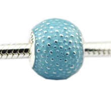 Очарование подвески подходит для оригинальных браслетов Аутентичные стерлингового серебра 925 Синие эмалевые бусины для изготовления ювелирных изделий Berloques