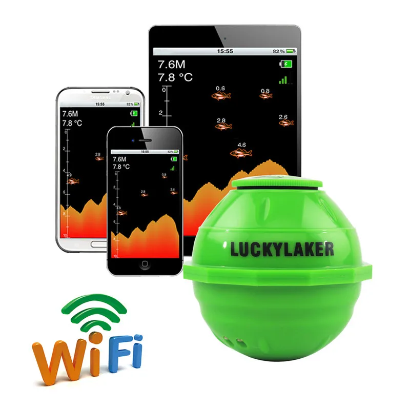 محظوظ WiFi اللاسلكية صياد السمك 50 M 12 لغات سونار Fishfinder APP الروبوت IOS سمك البحر كشف مكتشف السونار ل الصيد # c5 محظوظ WiFi اللاسلكية صياد السمك 50 M 12 لغات سونار Fishfinder APP الروبوت IOS سمك البحر كشف مكتشف السونار ل الصيد # c5
