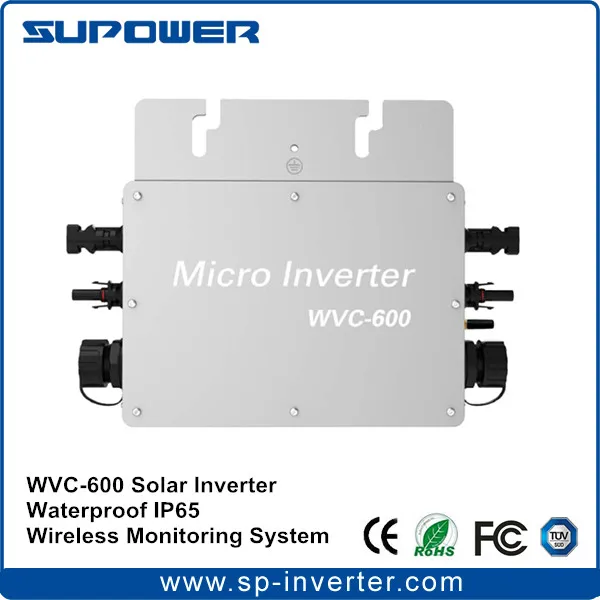 

Waterproof IP65 600W Solar Grid Tie Micro Inverter WVC600 Microinverter with 433MHz Wireless Monitoring function