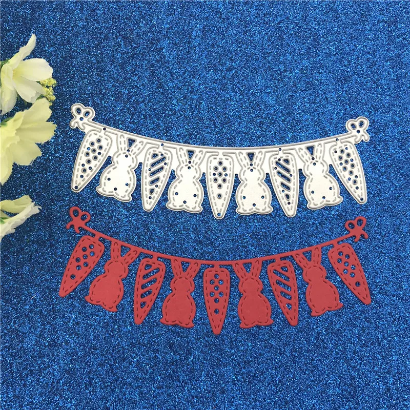 

Metal Cutting Dies Stencils Rabbit Carrot Banner Flag Pendant for DIY Scrapbooking/photo album Decorative Embossing DIY Paper