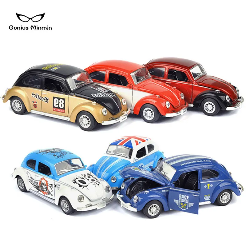 

1:28 large alloy beetle model car graffiti pattern old classic cars art boy collection toys children gift pull back car
