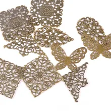 10 шт. родий/бронза металлические разъемы ремесла для самостоятельного изготовления ювелирных изделий Аксессуары Шарм Кулон филигранные бусины для волос YKL0727