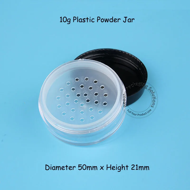 

80pcs/Lot Wholesale Plastic 10g Powder Jar with Sifter 1/3OZ Facial/Eye Cream Jar with Black Cap Women Cosmetic Packaging