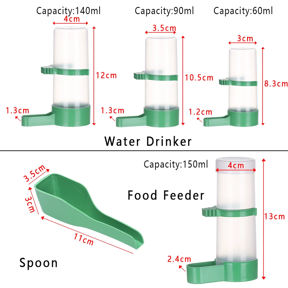 Practical Bird Feeding Equipment Pet Water Drinker Food Feeder Waterer Clip for Aviary Cage Budgie Lovebirds 1Pc bird feeder,parrot feeder,bird water drinker,pet water feeder