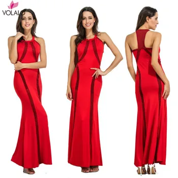 

Women Spring Sexy Open back Dress 2019 Red Spaghetti Strap Mermaid Vestidos O-Neck Midi Clubwears Celebrity Evening Party Dress