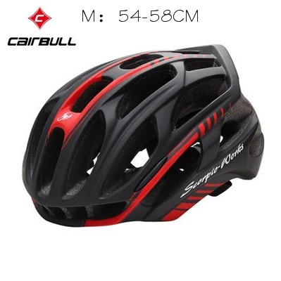 Cairbull светодиодный светильник дорожный велосипедный шлем Casco Ciclismo интегрально-Формованный велосипедный шлем MTB велосипедный спортивный защитный шлем 212 г 5 видов цветов - Цвет: black red M