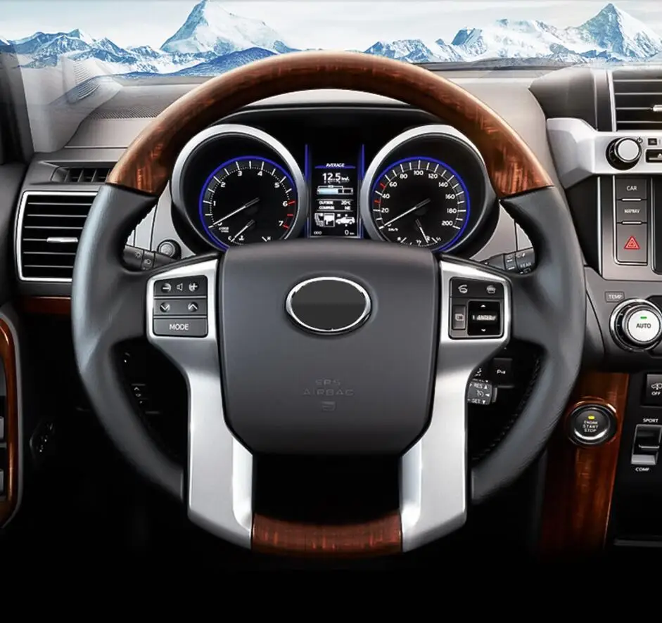 Для Toyota Land Cruiser Prado 150 LC150 FJ150 2010 2017 Interno дель Volante Copertura отделкой хром стайлинга