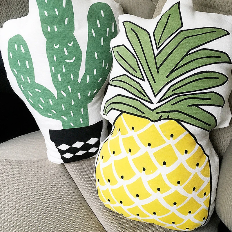 

Pineapple And Cactus Cushions For Sofas Creative Soft Home Sofa Cushion Concise Car Pillow Exquisite Cartoon Cushions Home Decor